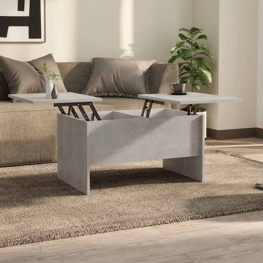 Tavolino Salotto Grigio Cemento 80x50x42,5 cm Legno Multistrato | homemem39