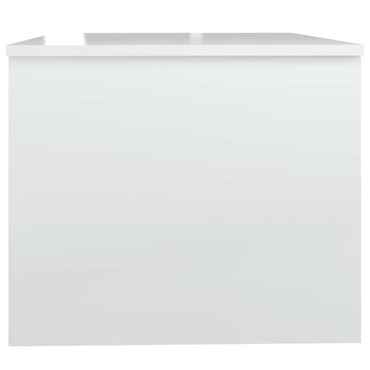 Tavolino Salotto Bianco Lucido 80x50x42,5 cm Legno Multistrato | homemem39