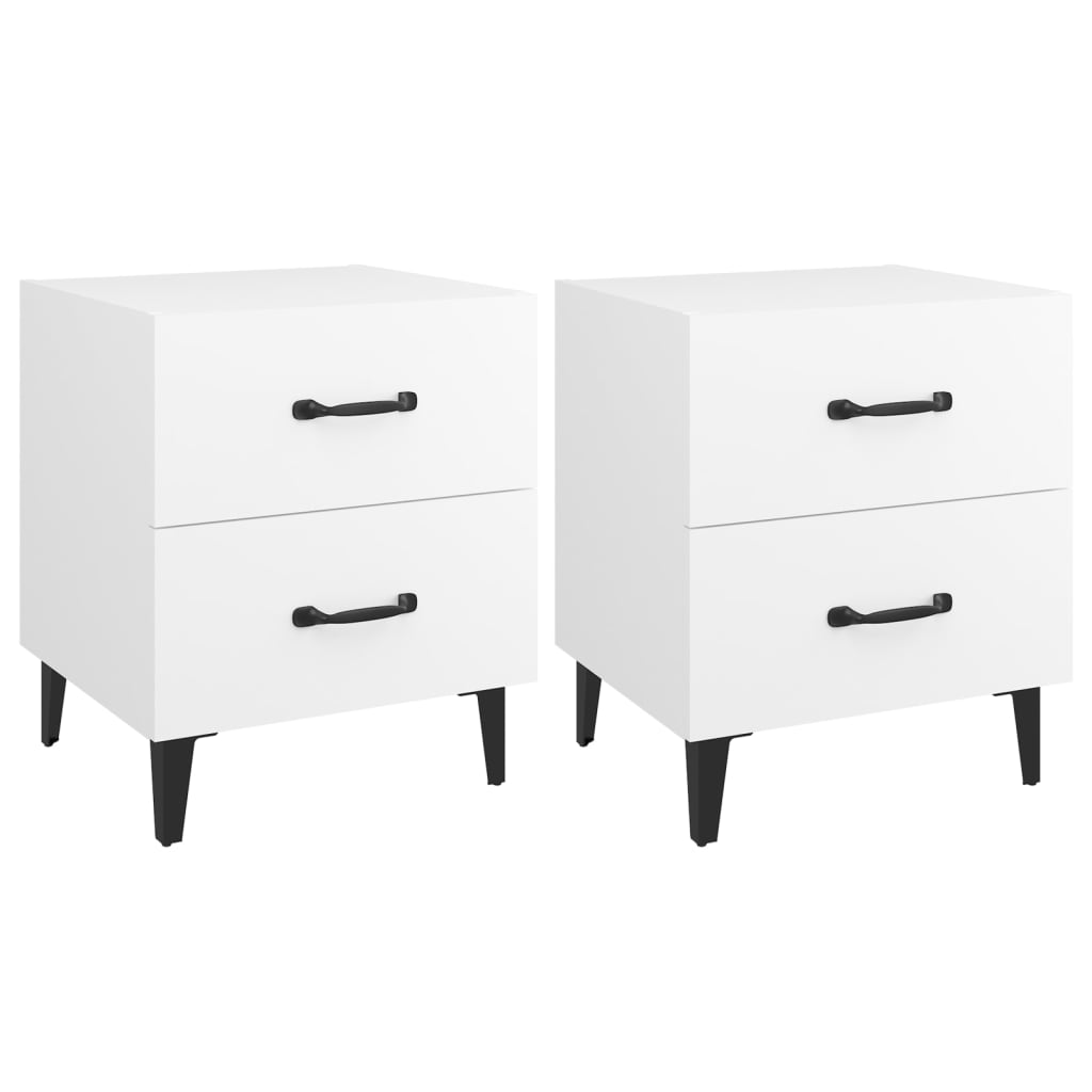 Comodini 2 pz Bianchi 40x35x47,5 cm | homemem39