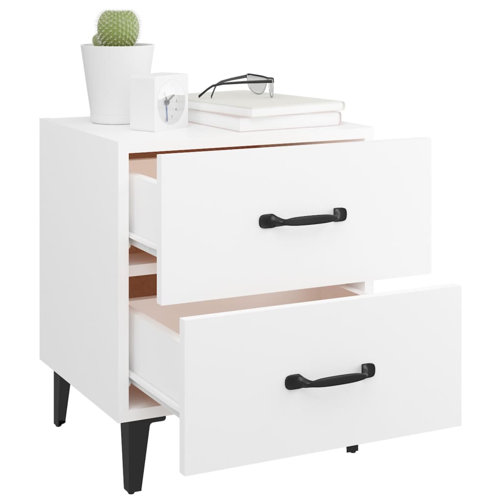 Comodini 2 pz Bianchi 40x35x47,5 cm | homemem39