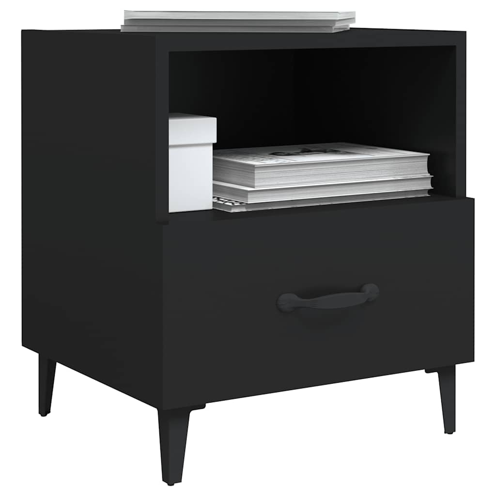 Comodino Nero in Legno Multistrato