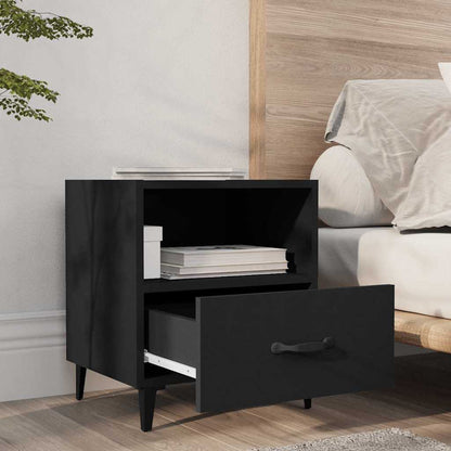 Comodino Nero in Legno Multistrato