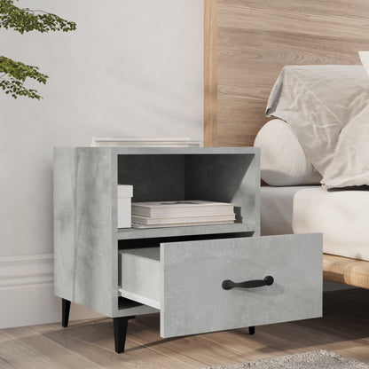 Comodini 2 pz Grigio Cemento in Legno Multistrato - homemem39