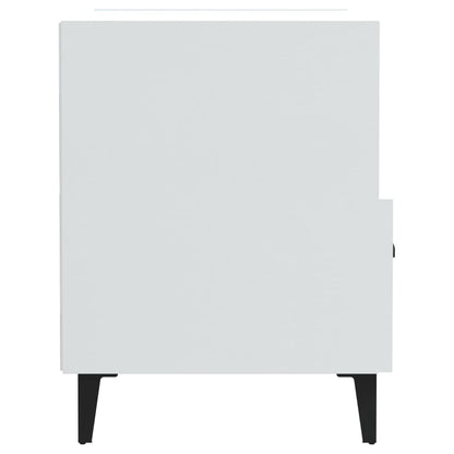 Comodini 2 pz Bianco Lucido in Legno Multistrato - homemem39