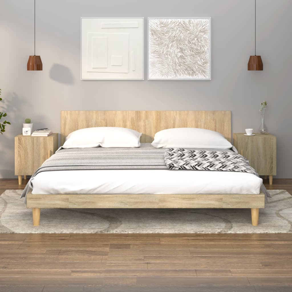 Comodino Rovere Sonoma in Legno Multistrato - homemem39