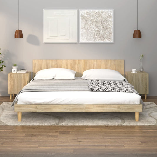 Comodini 2 pz Rovere Sonoma in Legno Multistrato - homemem39