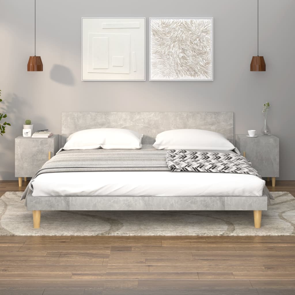 Comodino Grigio Cemento in Legno Multistrato - homemem39