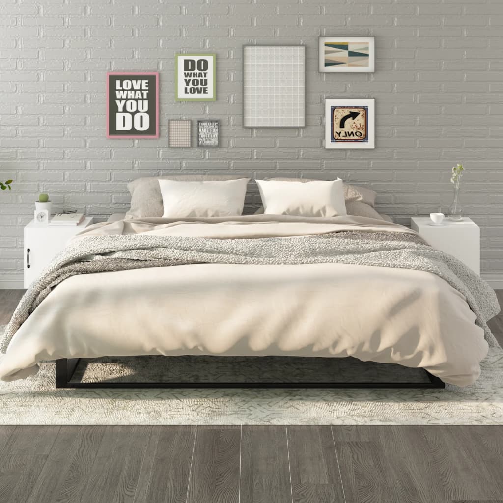 Comodini 2 pz Bianchi in Legno Multistrato - homemem39