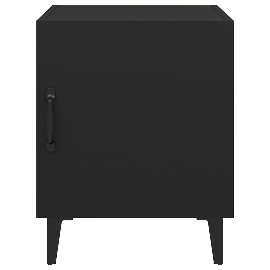Comodini 2 pz Neri in Legno Multistrato