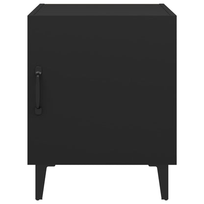 Comodini 2 pz Neri in Legno Multistrato