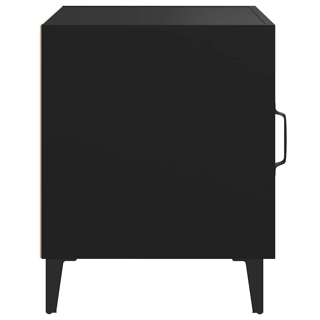 Comodini 2 pz Neri in Legno Multistrato