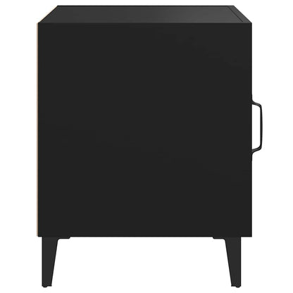 Comodini 2 pz Neri in Legno Multistrato