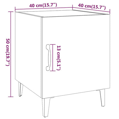 Comodini 2 pz Neri in Legno Multistrato