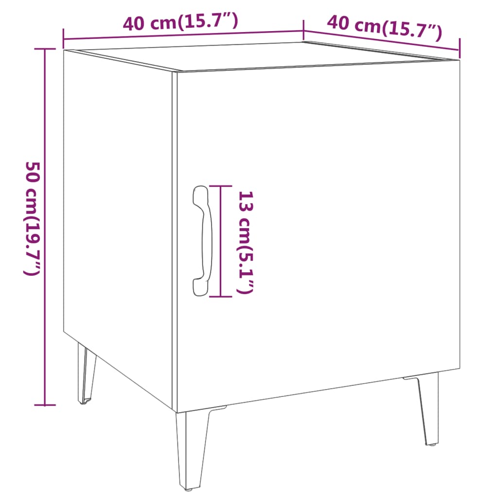 Comodini 2 pz Rovere Sonoma in Legno Multistrato
