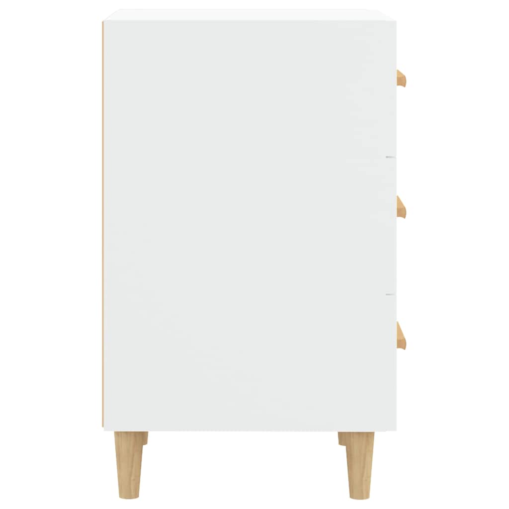 Comodino Bianco 40x40x66 cm in Legno Multistrato