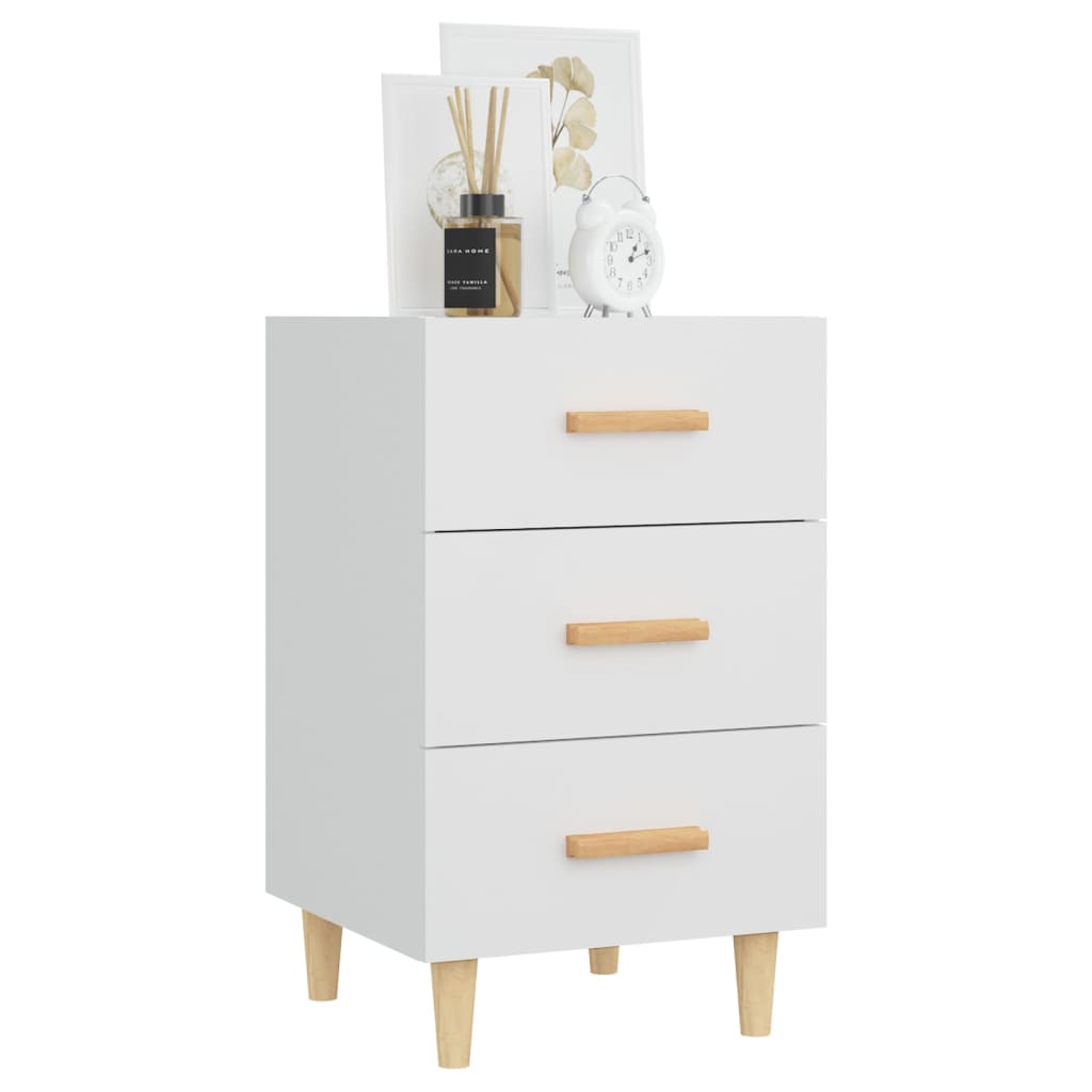 Comodino Bianco 40x40x66 cm in Legno Multistrato - homemem39