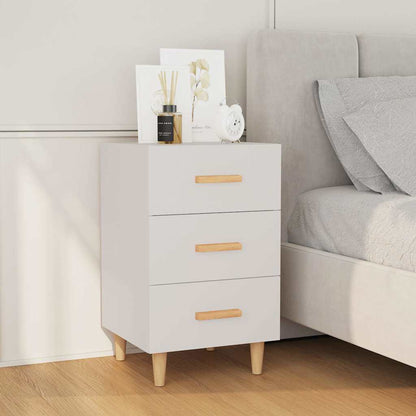 Comodino Bianco 40x40x66 cm in Legno Multistrato