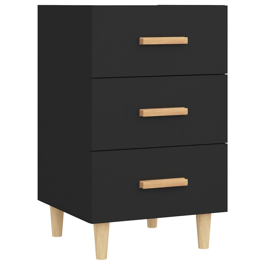 Comodino Nero 40x40x66 cm in Legno Multistrato - homemem39
