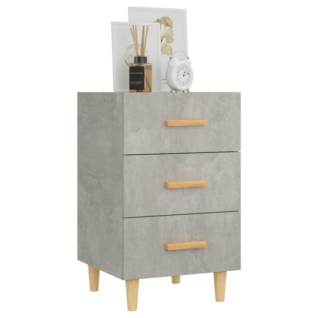 Comodino Grigio Cemento 40x40x66 cm in Legno Multistrato - homemem39