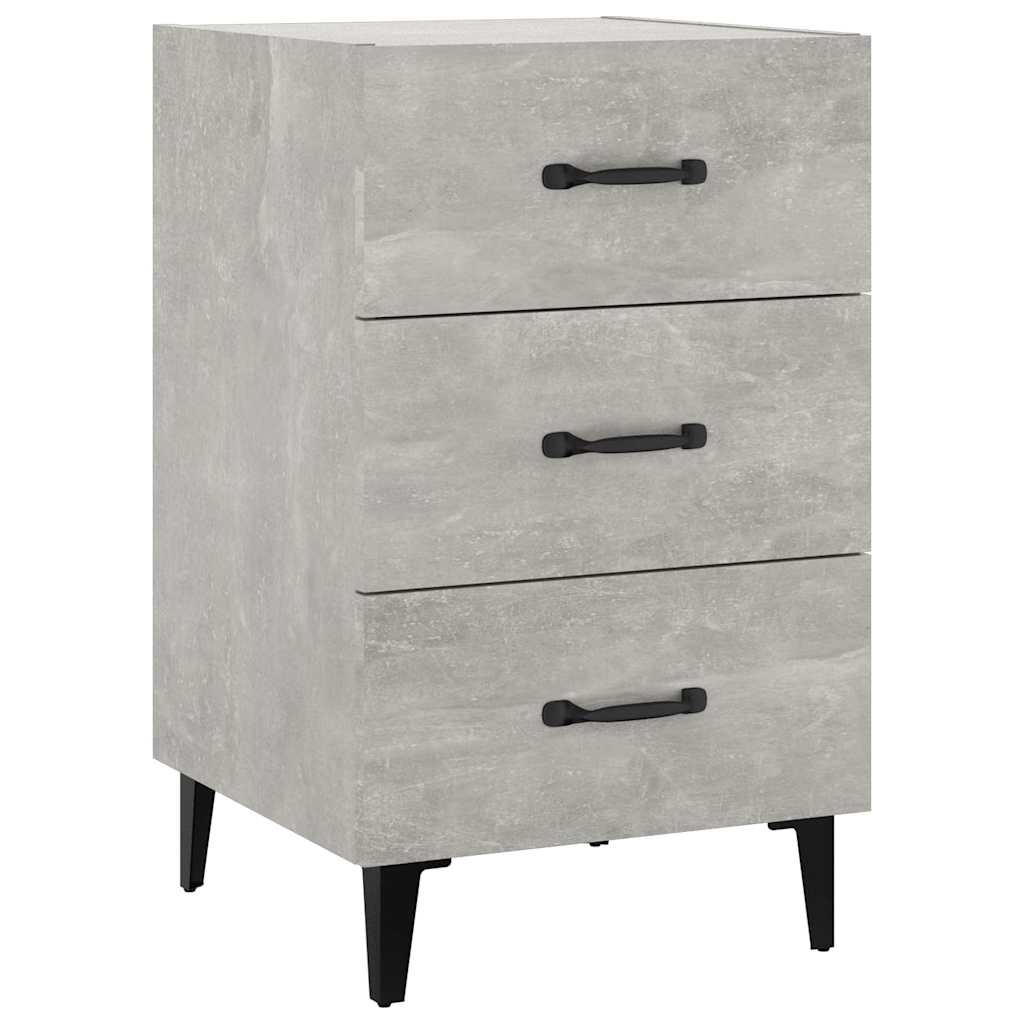 Comodino Grigio Cemento 40x40x66 cm in Legno Multistrato | homemem39