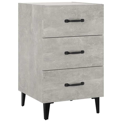 Comodino Grigio Cemento 40x40x66 cm in Legno Multistrato | homemem39