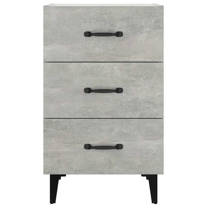 Comodino Grigio Cemento 40x40x66 cm in Legno Multistrato | homemem39