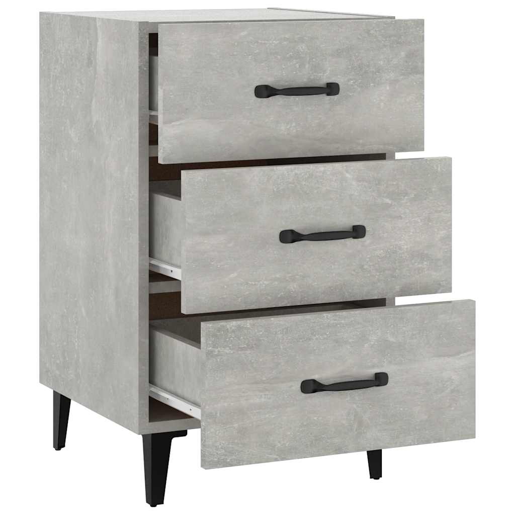 Comodino Grigio Cemento 40x40x66 cm in Legno Multistrato | homemem39