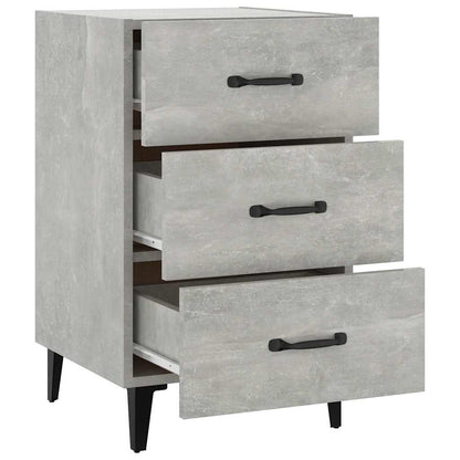 Comodino Grigio Cemento 40x40x66 cm in Legno Multistrato | homemem39