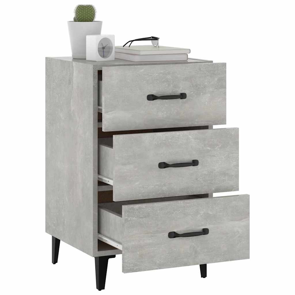 Comodino Grigio Cemento 40x40x66 cm in Legno Multistrato | homemem39