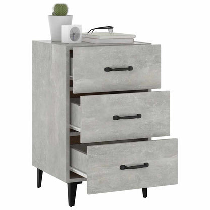 Comodino Grigio Cemento 40x40x66 cm in Legno Multistrato | homemem39