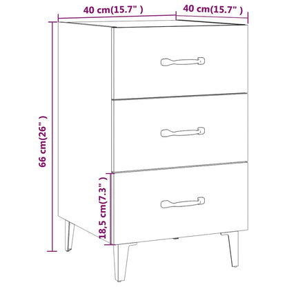 Comodino Grigio Cemento 40x40x66 cm in Legno Multistrato | homemem39