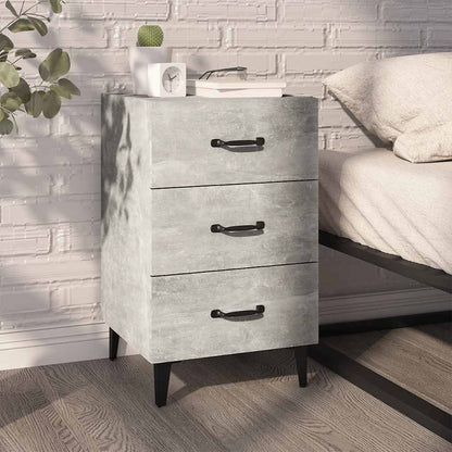 Comodino Grigio Cemento 40x40x66 cm in Legno Multistrato | homemem39