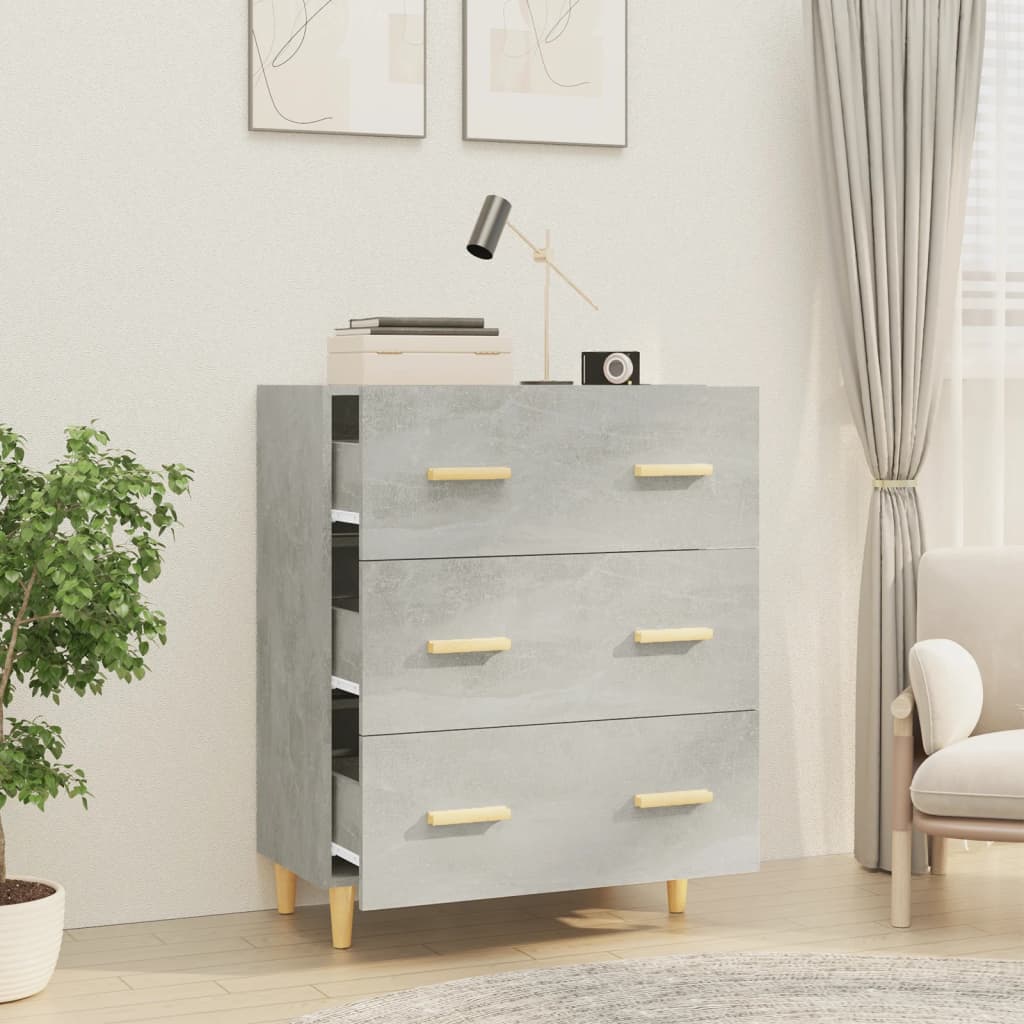 Credenza Grigio Cemento 70x34x90 cm in Legno Multistrato - homemem39