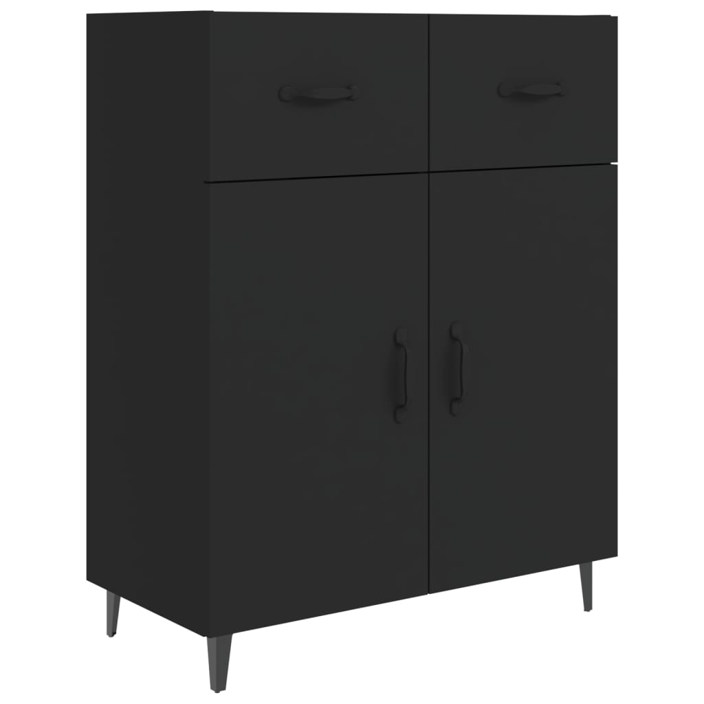 Credenza Nera 69,5x34x90 cm in Legno Multistrato - homemem39