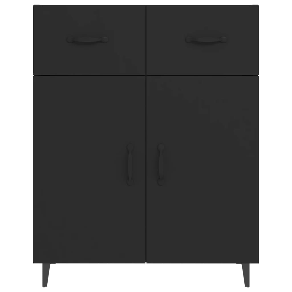 Credenza Nera 69,5x34x90 cm in Legno Multistrato - homemem39