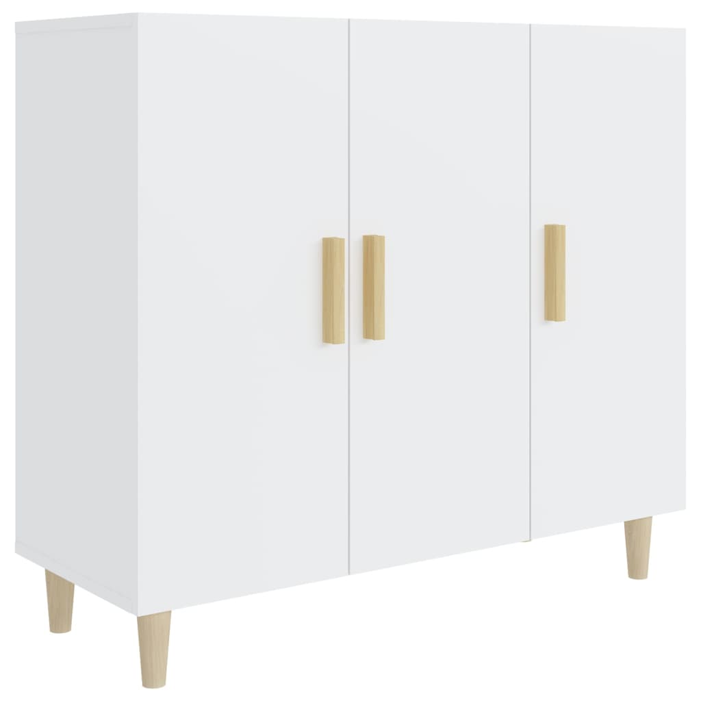Credenza Bianca 90x34x80 cm in Legno Multistrato - homemem39
