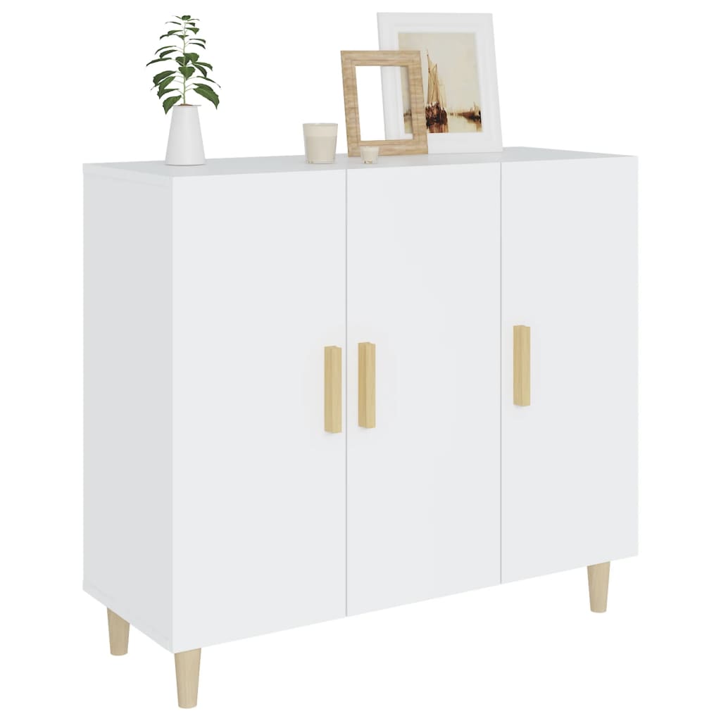 Credenza Bianca 90x34x80 cm in Legno Multistrato - homemem39