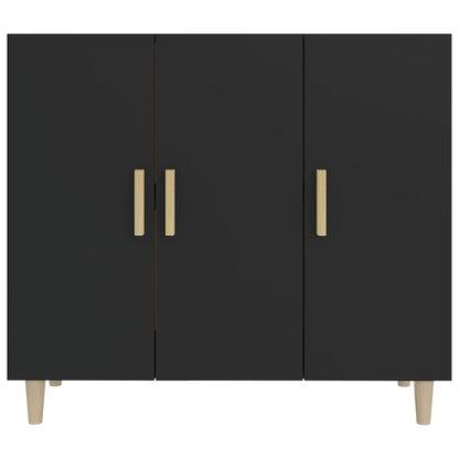 Credenza Nera 90x34x80 cm in Legno Multistrato - homemem39
