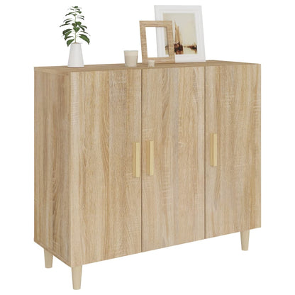 Credenza Rovere Sonoma 90x34x80 cm in Legno Multistrato