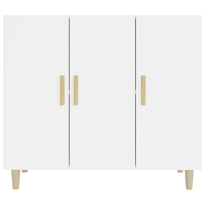 Credenza Bianco Lucido 90x34x80 cm in Legno Multistrato