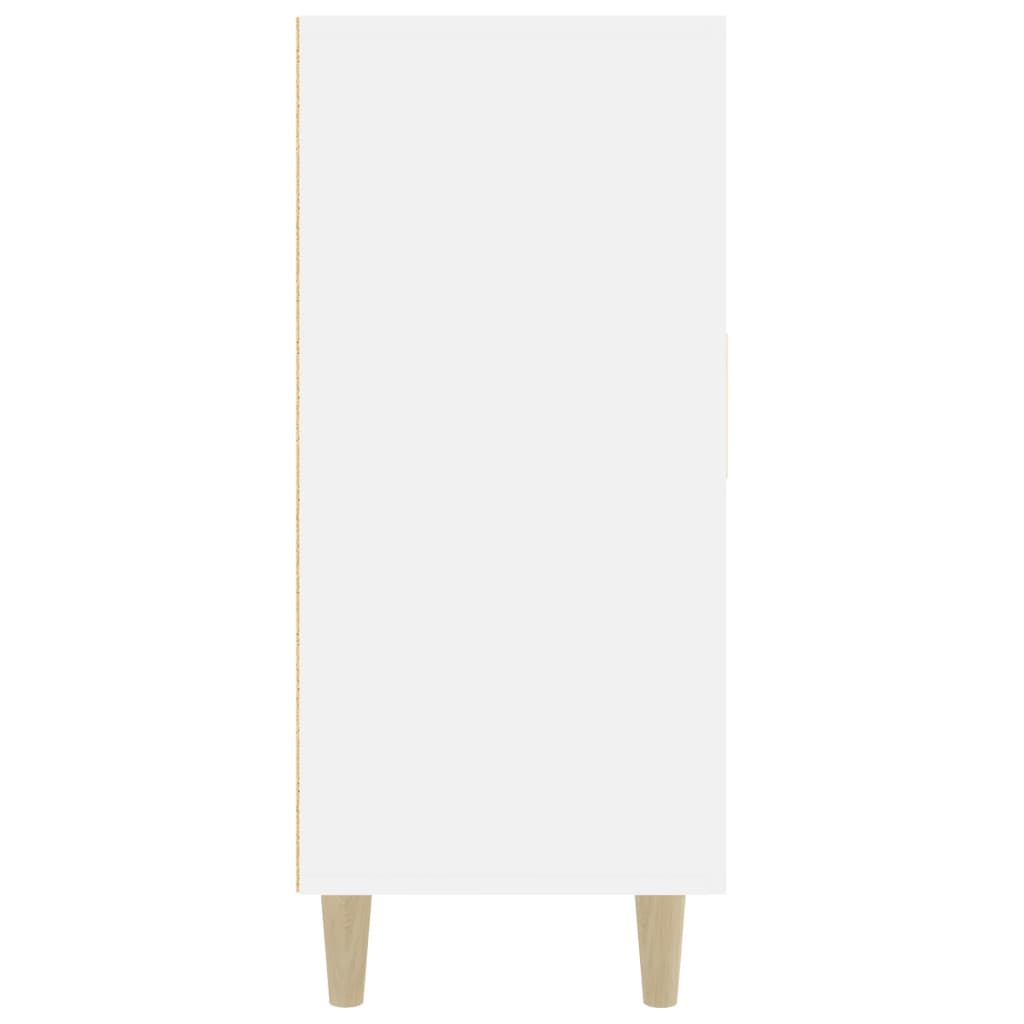 Credenza Bianco Lucido 90x34x80 cm in Legno Multistrato