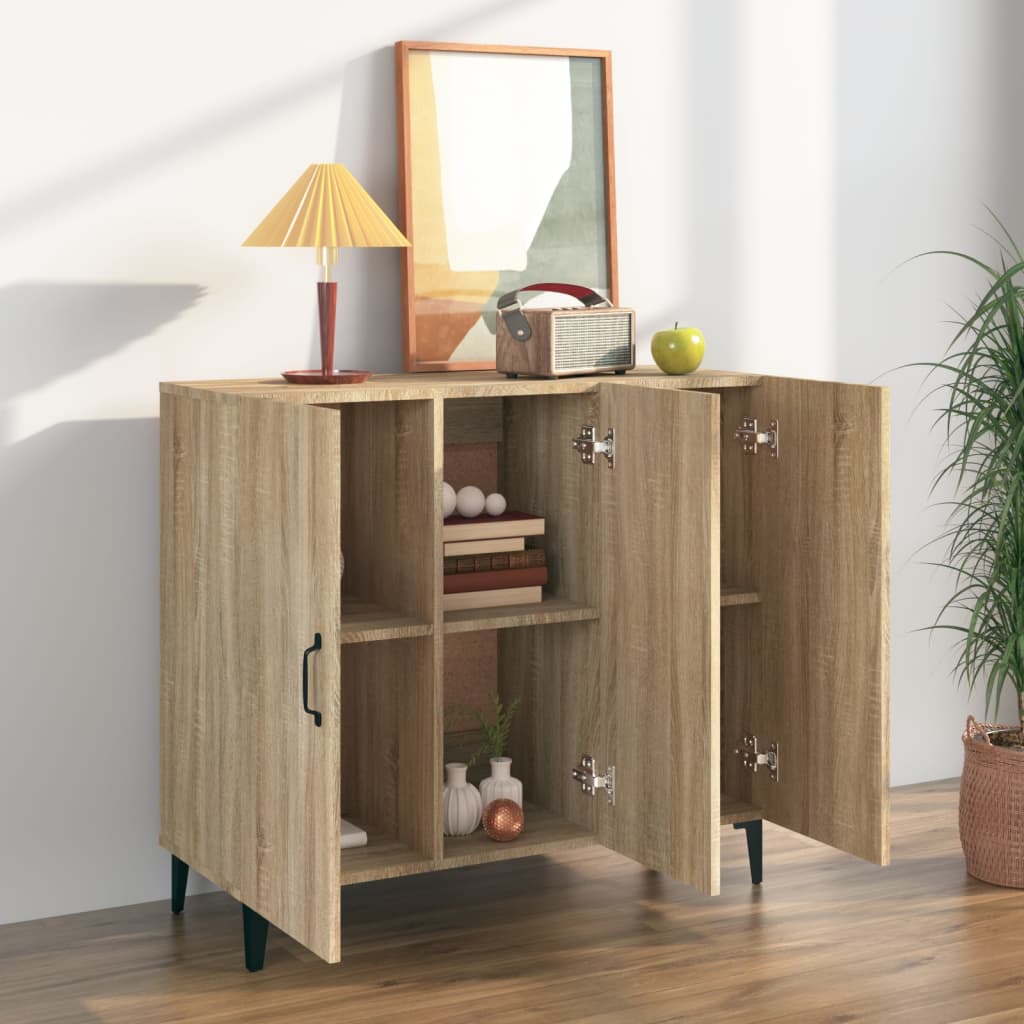 Credenza Rovere Sonoma 90x34x80 cm in Legno Multistrato - homemem39