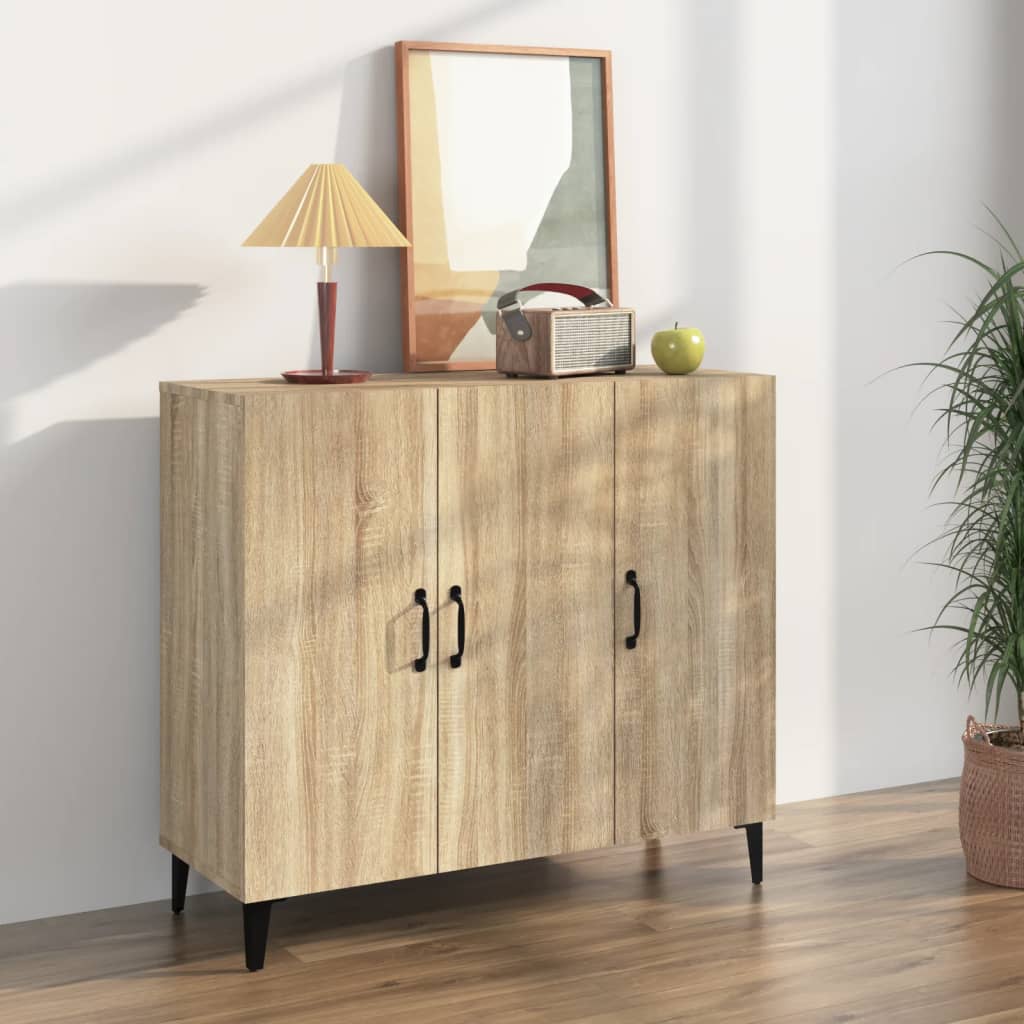 Credenza Rovere Sonoma 90x34x80 cm in Legno Multistrato - homemem39