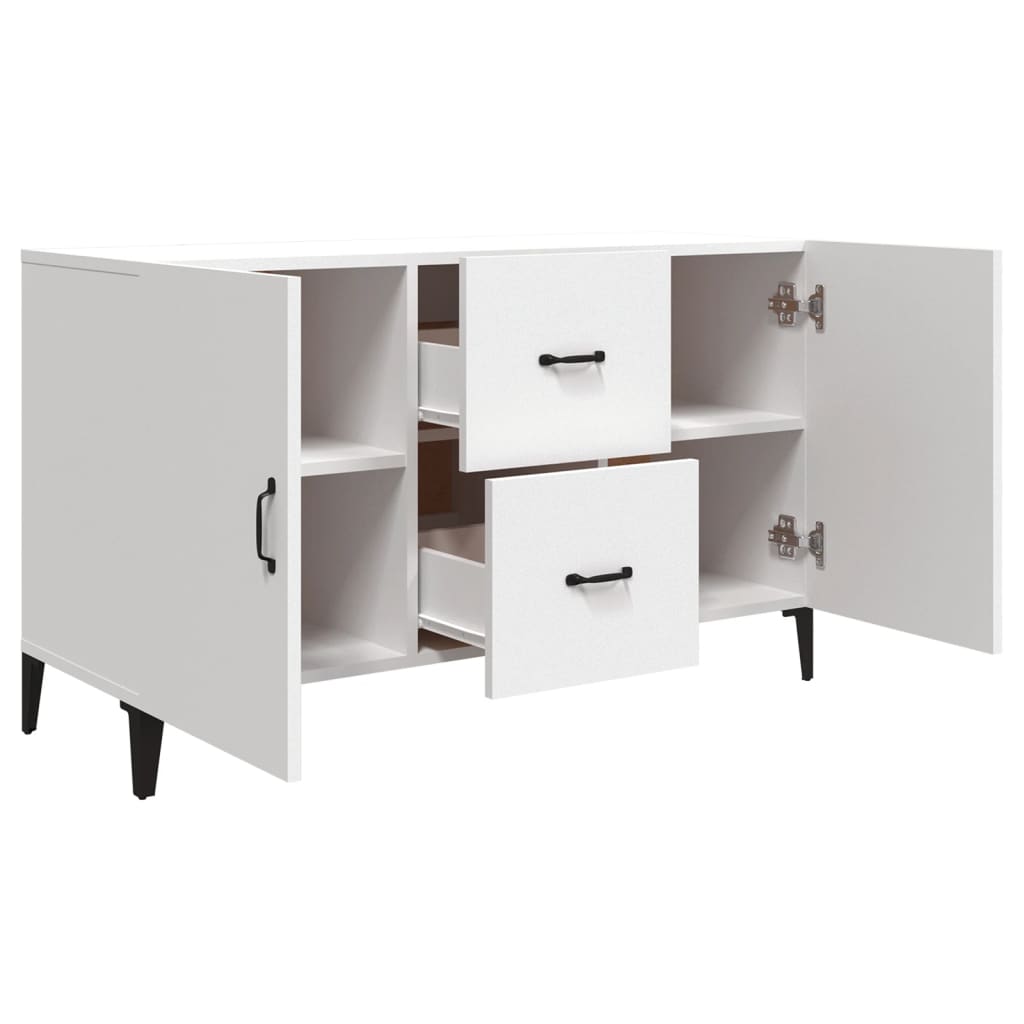 White Sideboard 100x36x60 cm in Multilayer Wood