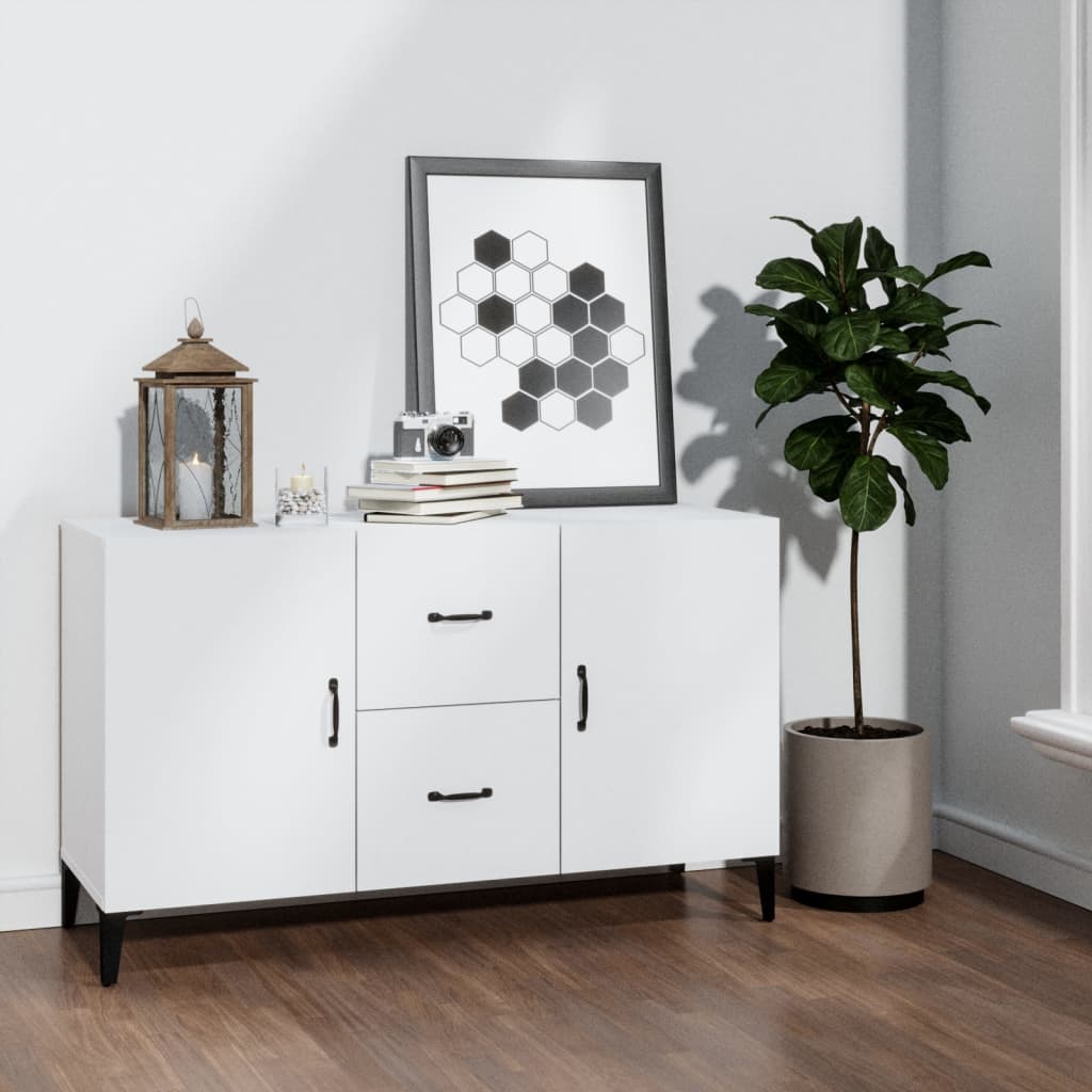 White Sideboard 100x36x60 cm in Multilayer Wood