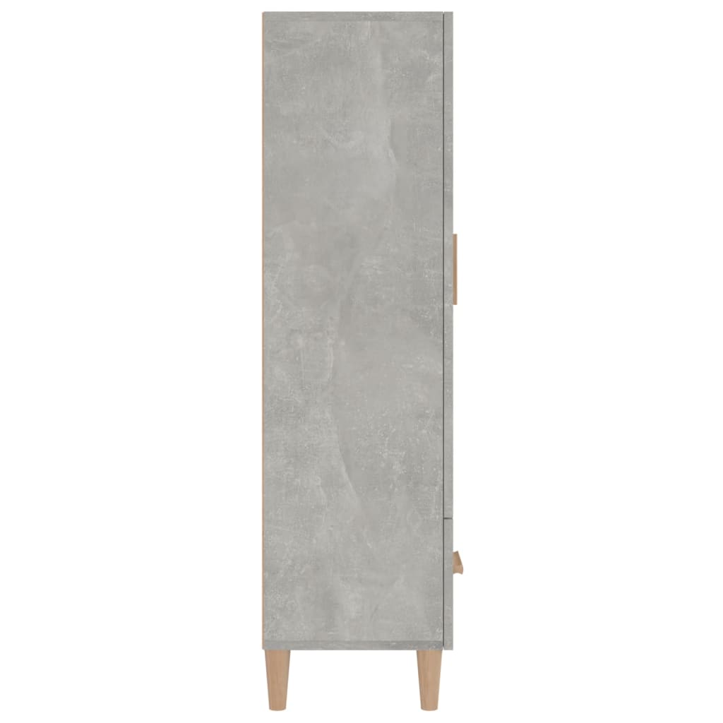 Credenza Grigio Cemento 70x31x115 cm in Legno Multistrato