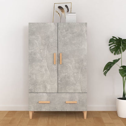Credenza Grigio Cemento 70x31x115 cm in Legno Multistrato