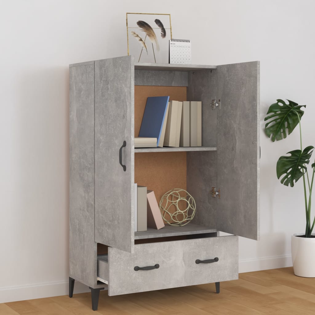 Credenza Grigio Cemento 70x31x115 cm in Legno Multistrato - homemem39