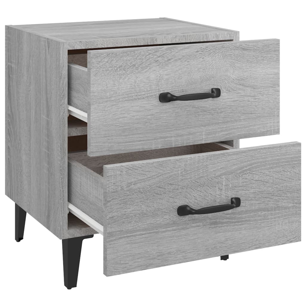 Comodini 2 pz Grigio Sonoma 40x35x47,5 cm