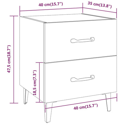 Comodini 2 pz Grigio Sonoma 40x35x47,5 cm